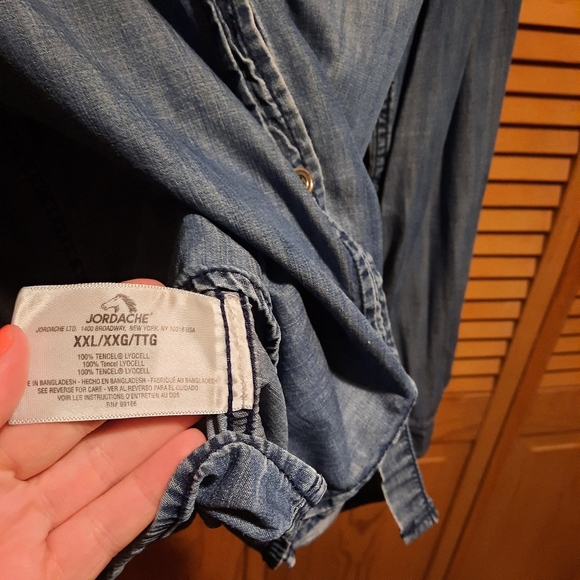 Jordache 100 % Tencel Denim Shirt - Picture 7 of 8